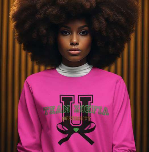 University of Team Zoefia Crewneck Sweatshirt - Pink