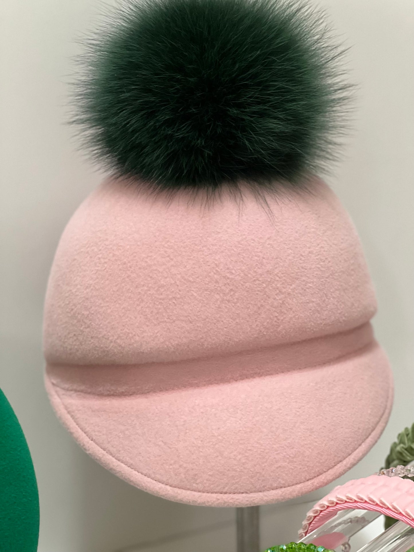 Saph - Riding Hat - Ballet with Green Pom Pom