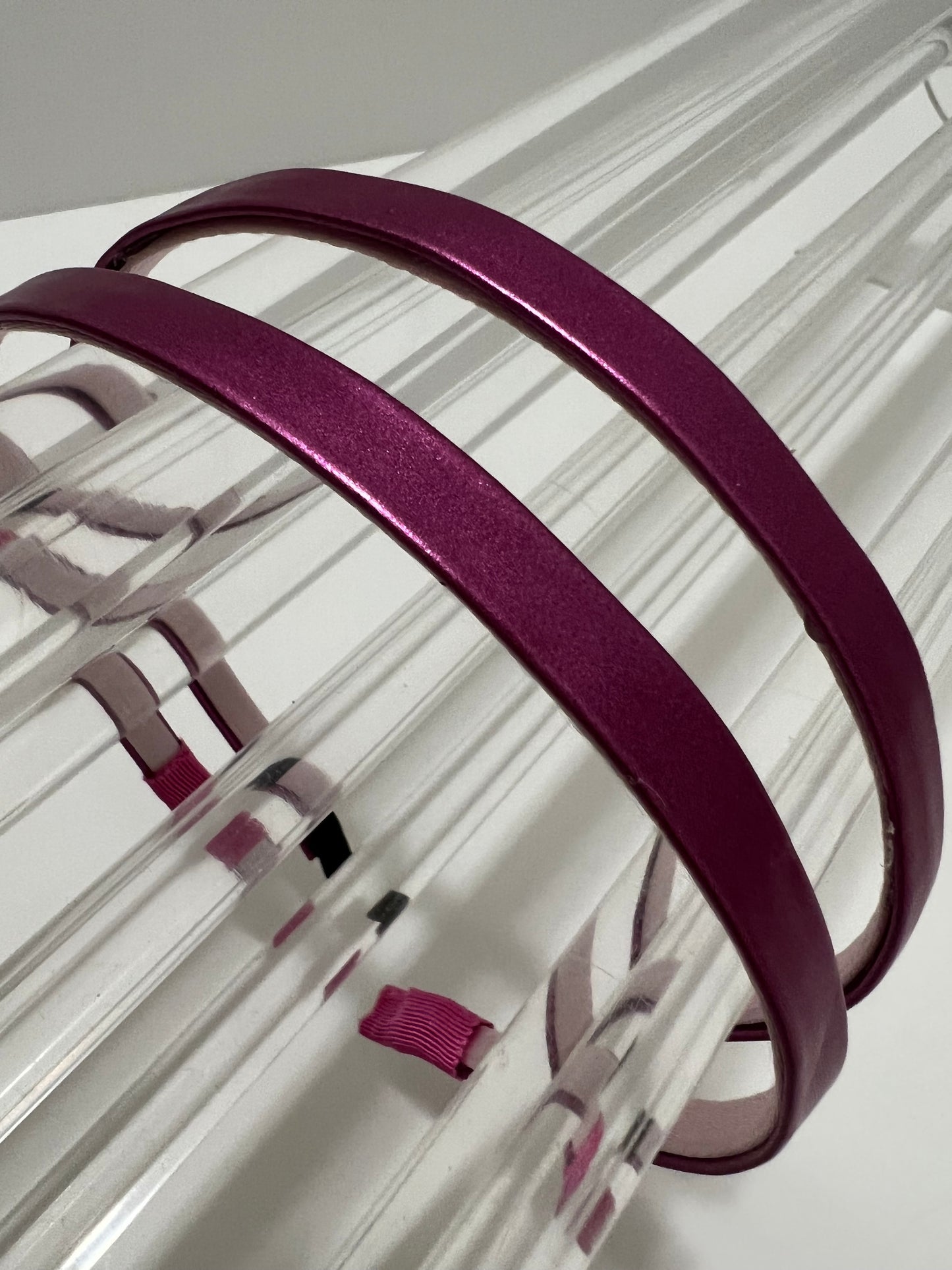 Headband - Faux Leather Fuchsia