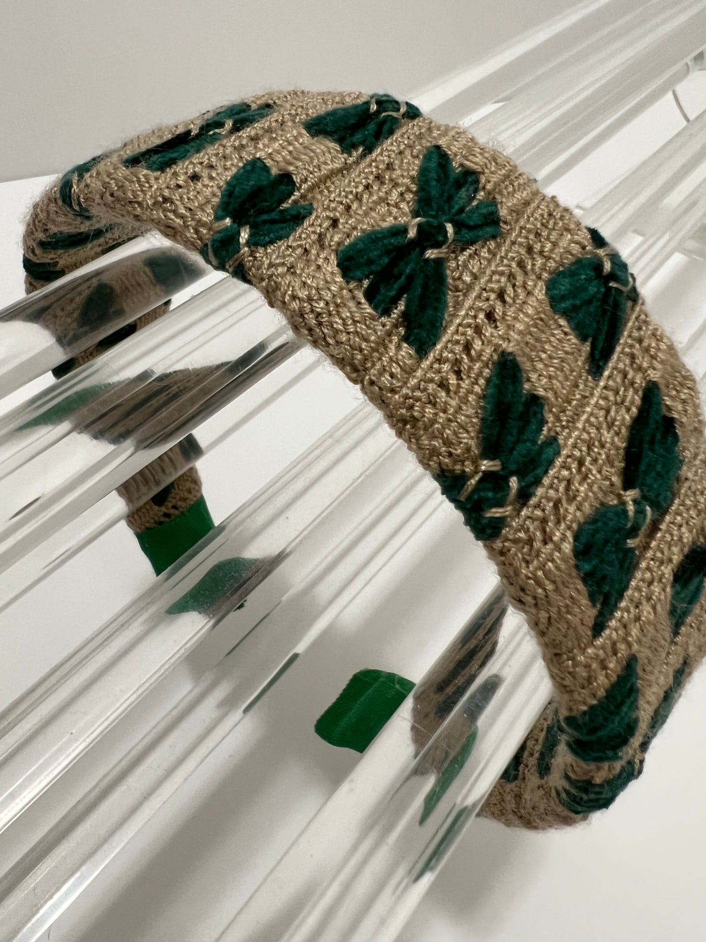 Headband - Green Crochet