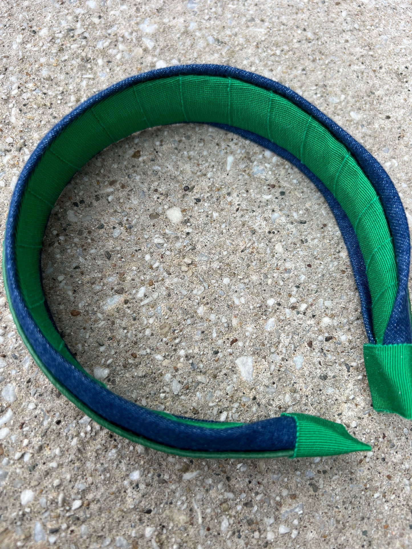 Denim - Green Leather - Medium Washed