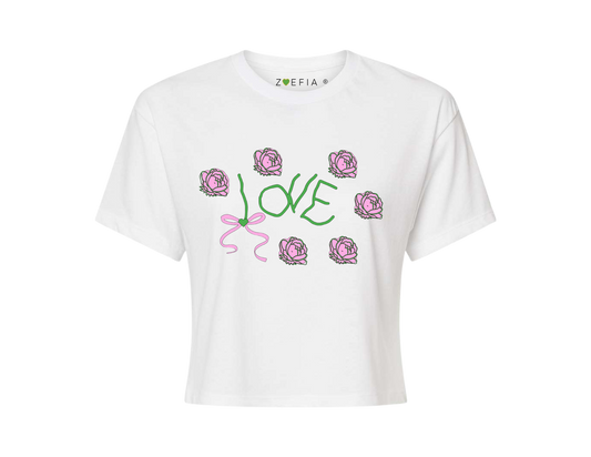 Love Floral Crop Top T-Shirt