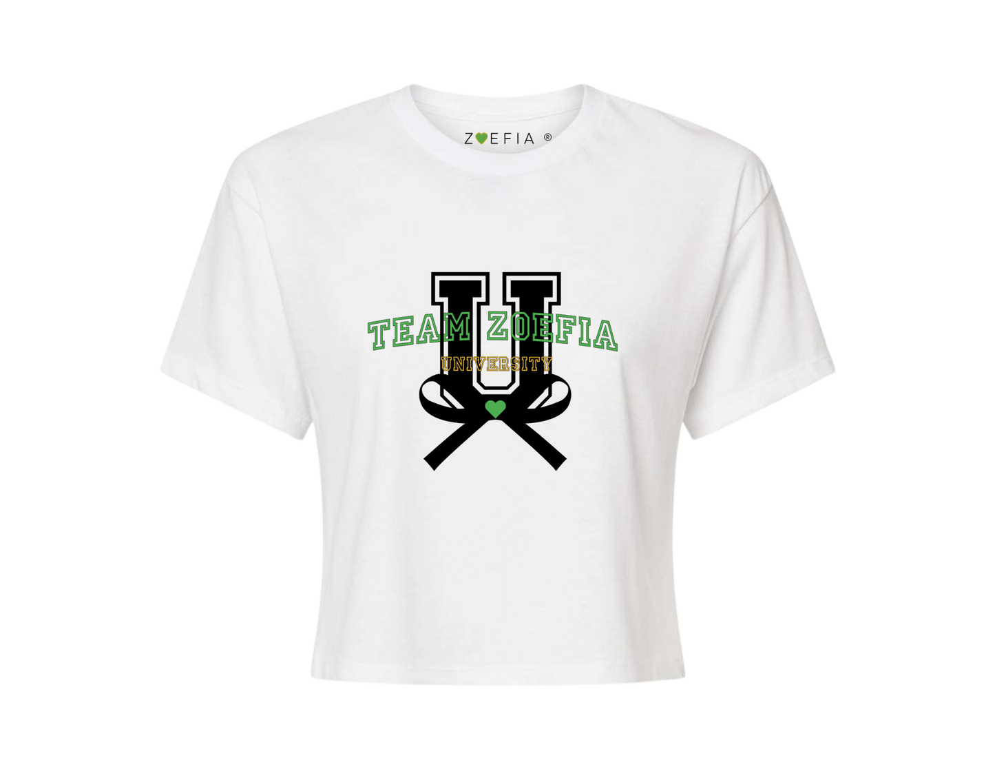 Team Zoefia University Crop Top T-Shirt