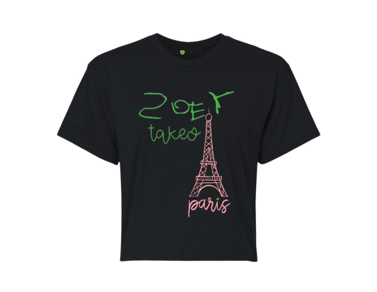 Zoey takes Paris Crop Top T-Shirt