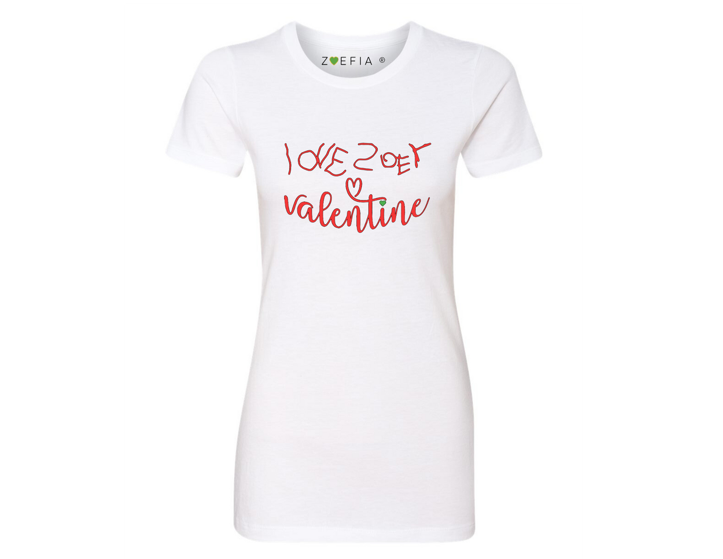Love Zoey Valentine T-Shirt - White