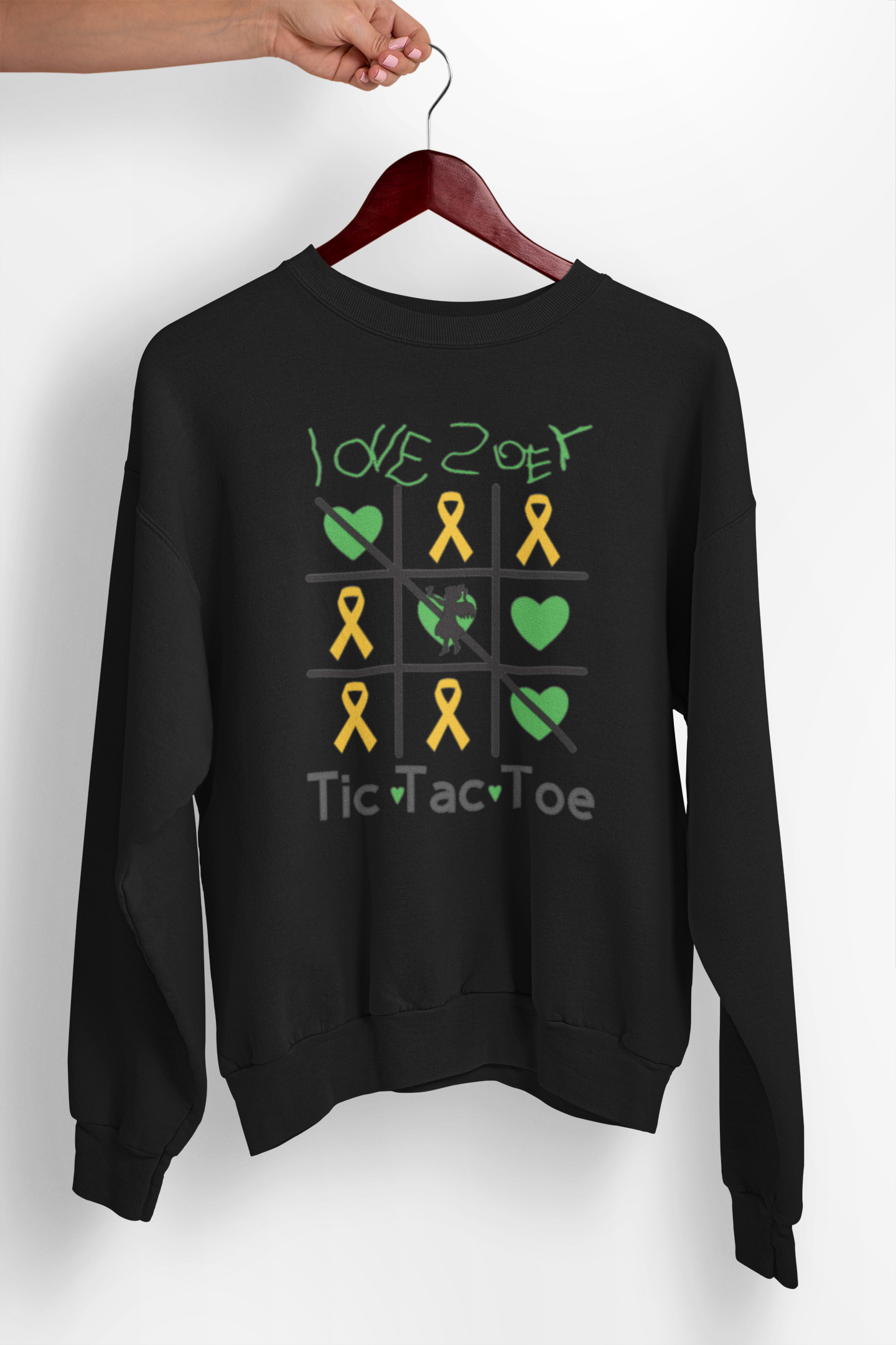 Love Zoey Tic Tac Toe Crewneck Sweatshirt - Black