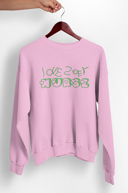 Zoey Nurse Crewneck Sweatshirt - Light Pink