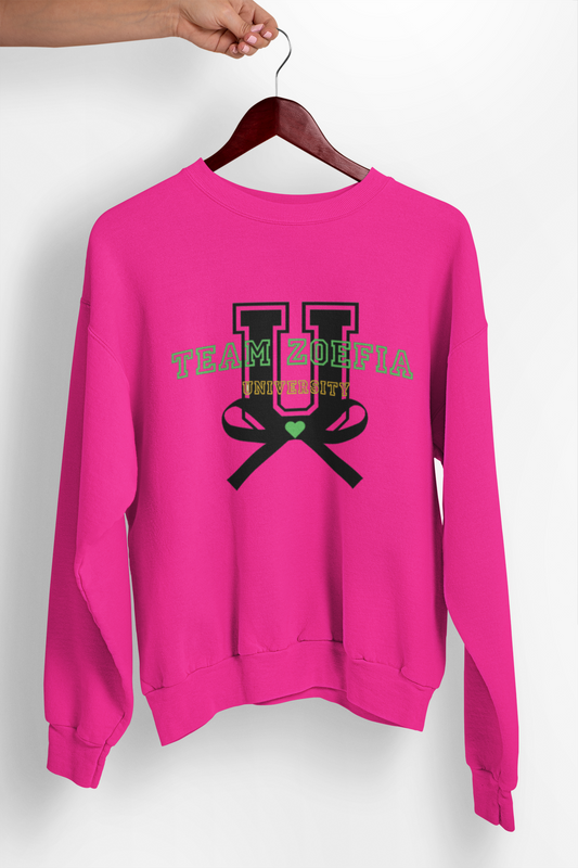 University of Team Zoefia Crewneck Sweatshirt - Pink