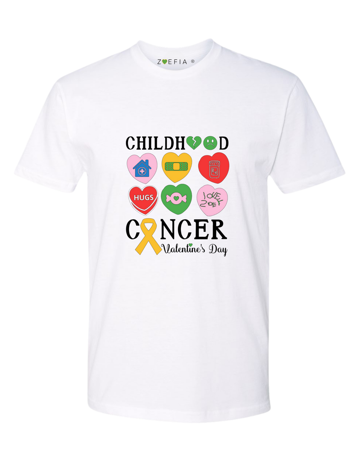 Childhood Cancer Candy Hearts T-Shirt