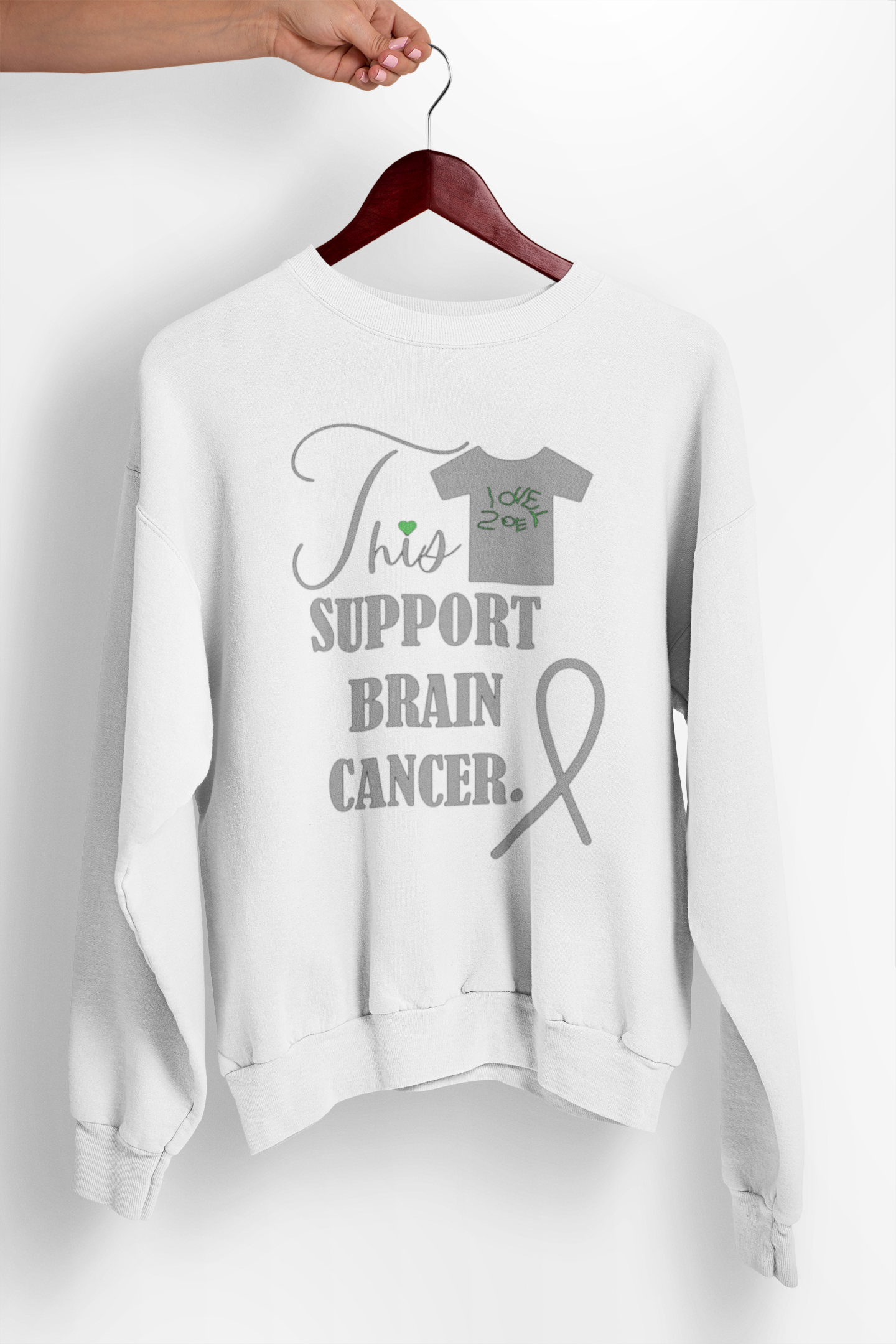 Brain Cancer Crewneck Sweatshirt - Winter White