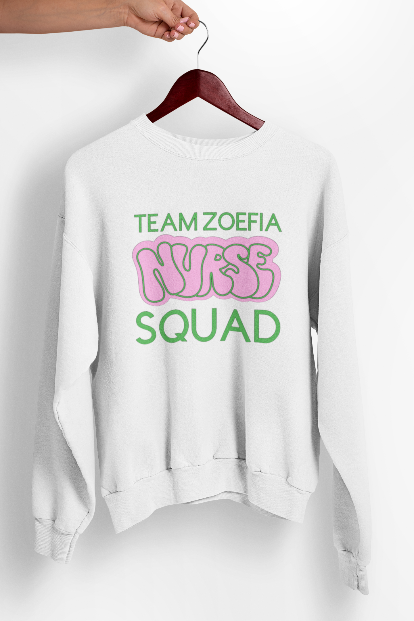 Nurse Squad Crewneck Sweatshirt - White