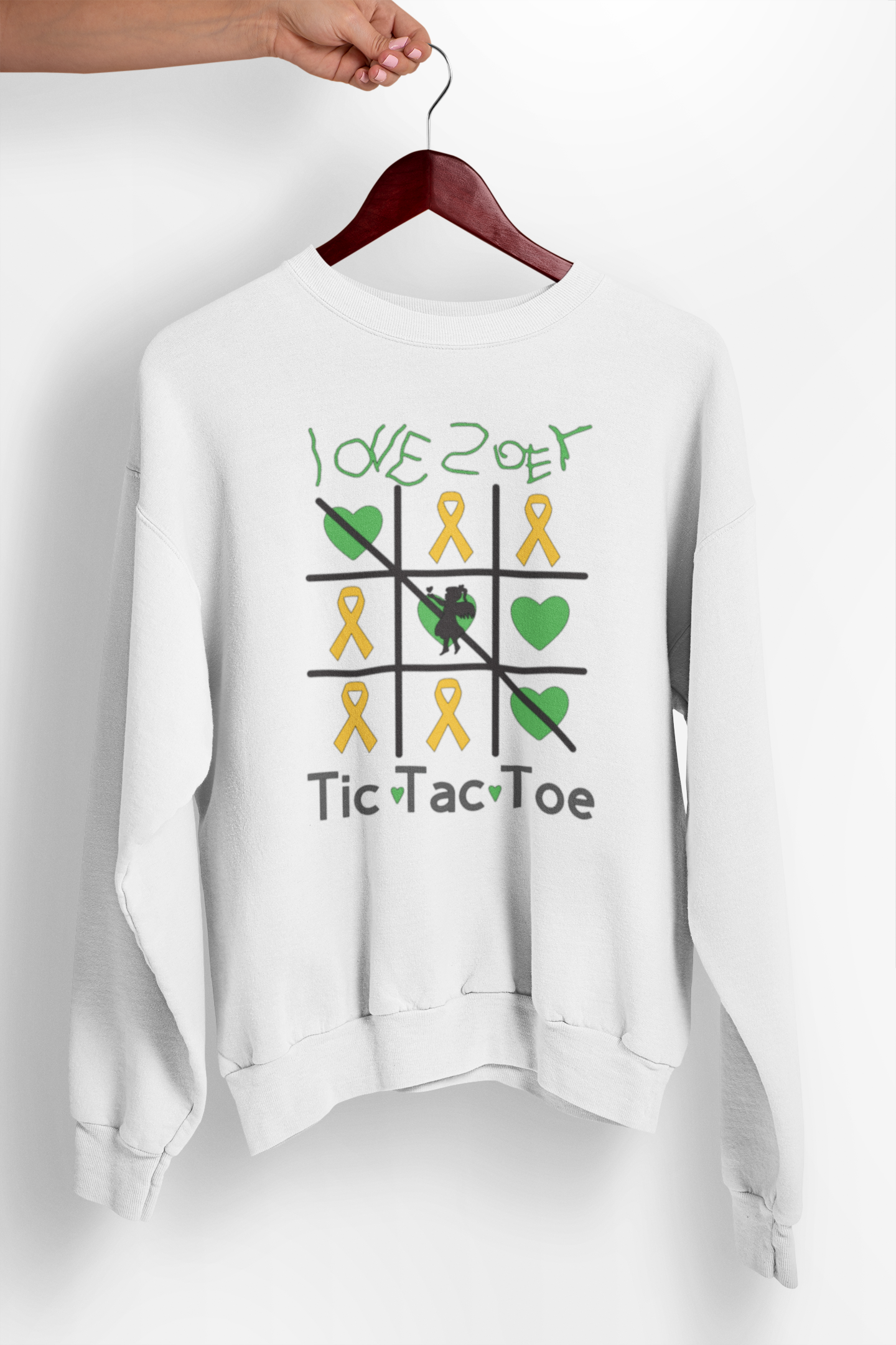 Love Zoey Tic Tac Toe Crewneck Sweatshirt - Winter White