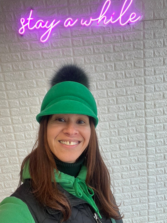 Saph - Riding Hat - Green on Green