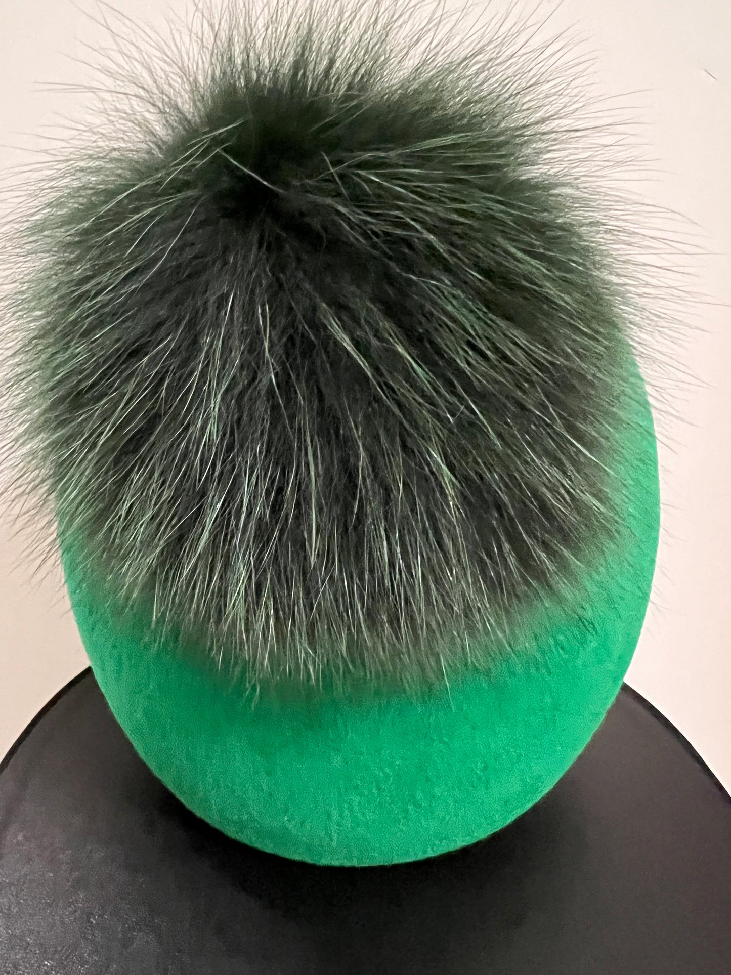 Alexandria - Beret - Green Pom Pom