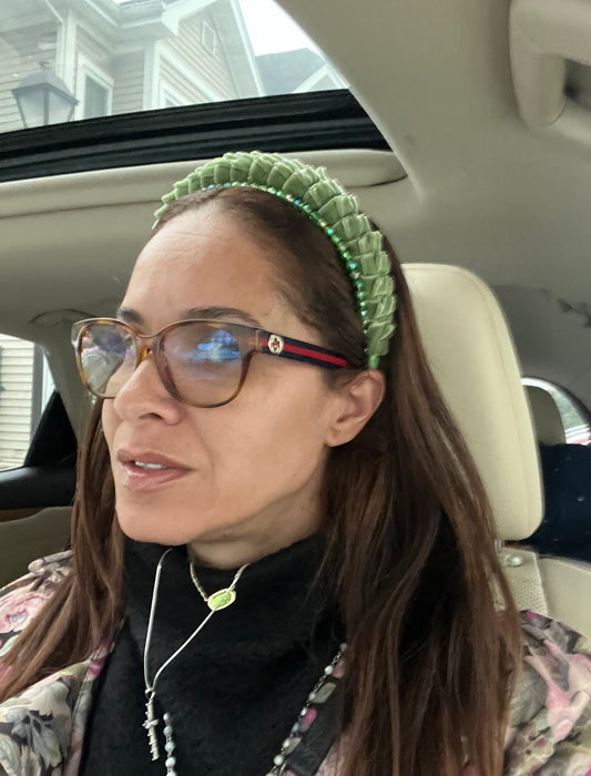 Headband - Pleated Green
