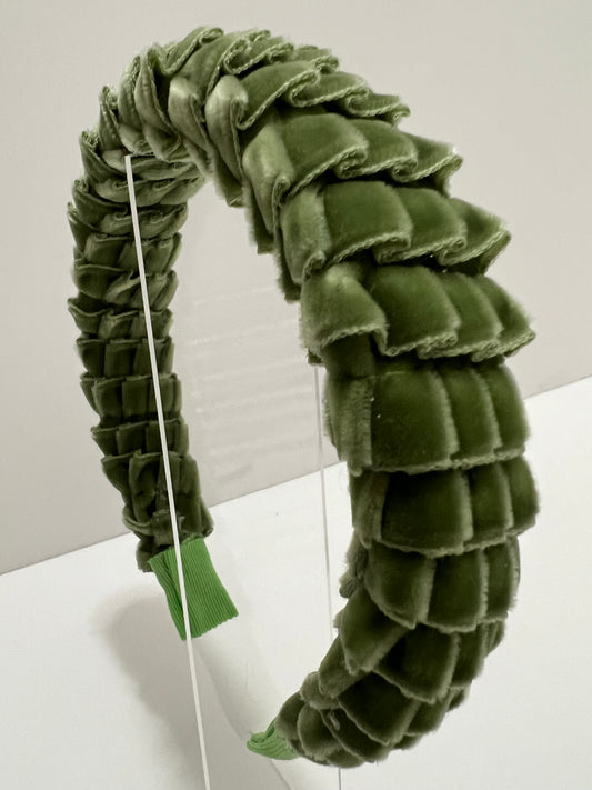 Headband - Pleated Green