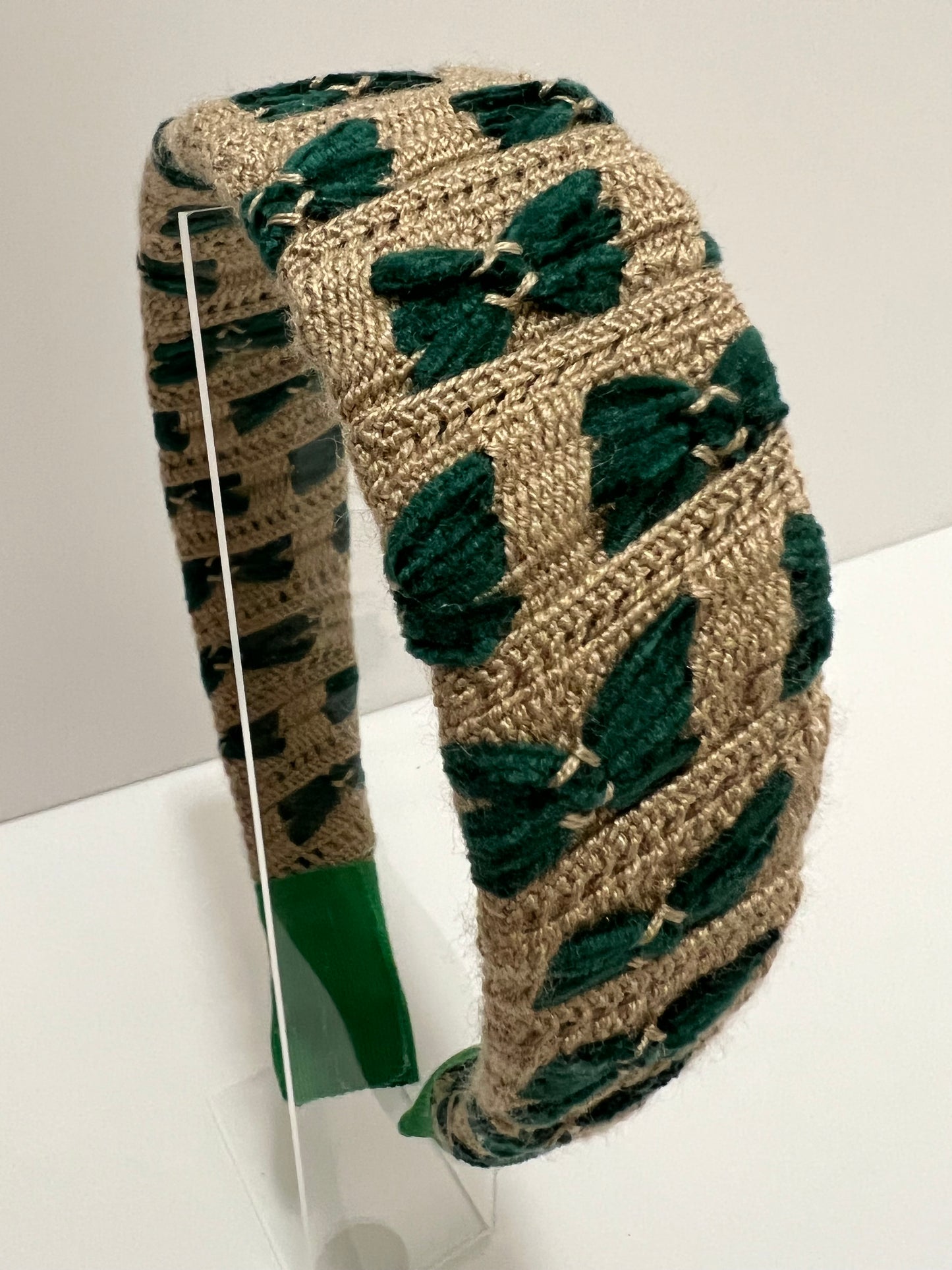 Headband - Green Crochet