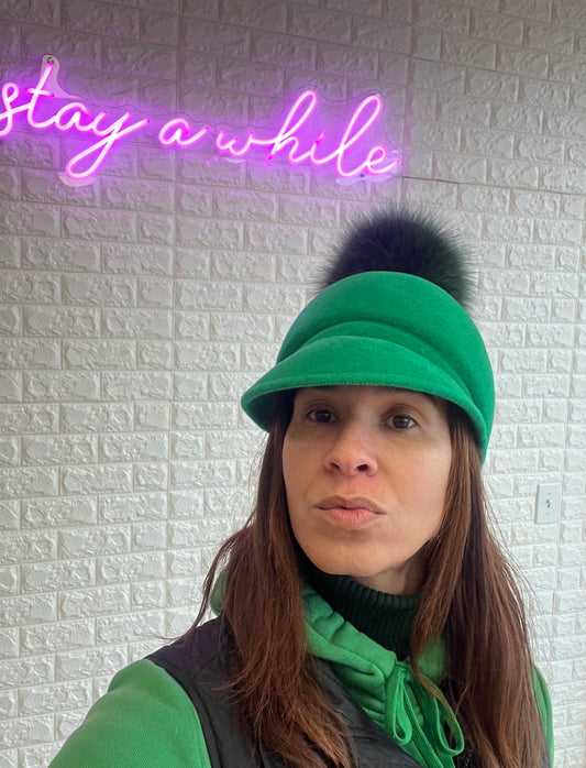 Saph - Riding Hat - Green on Green