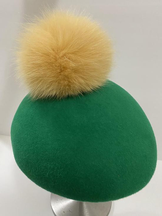 Alexandria - Beret - Gold pom Pom